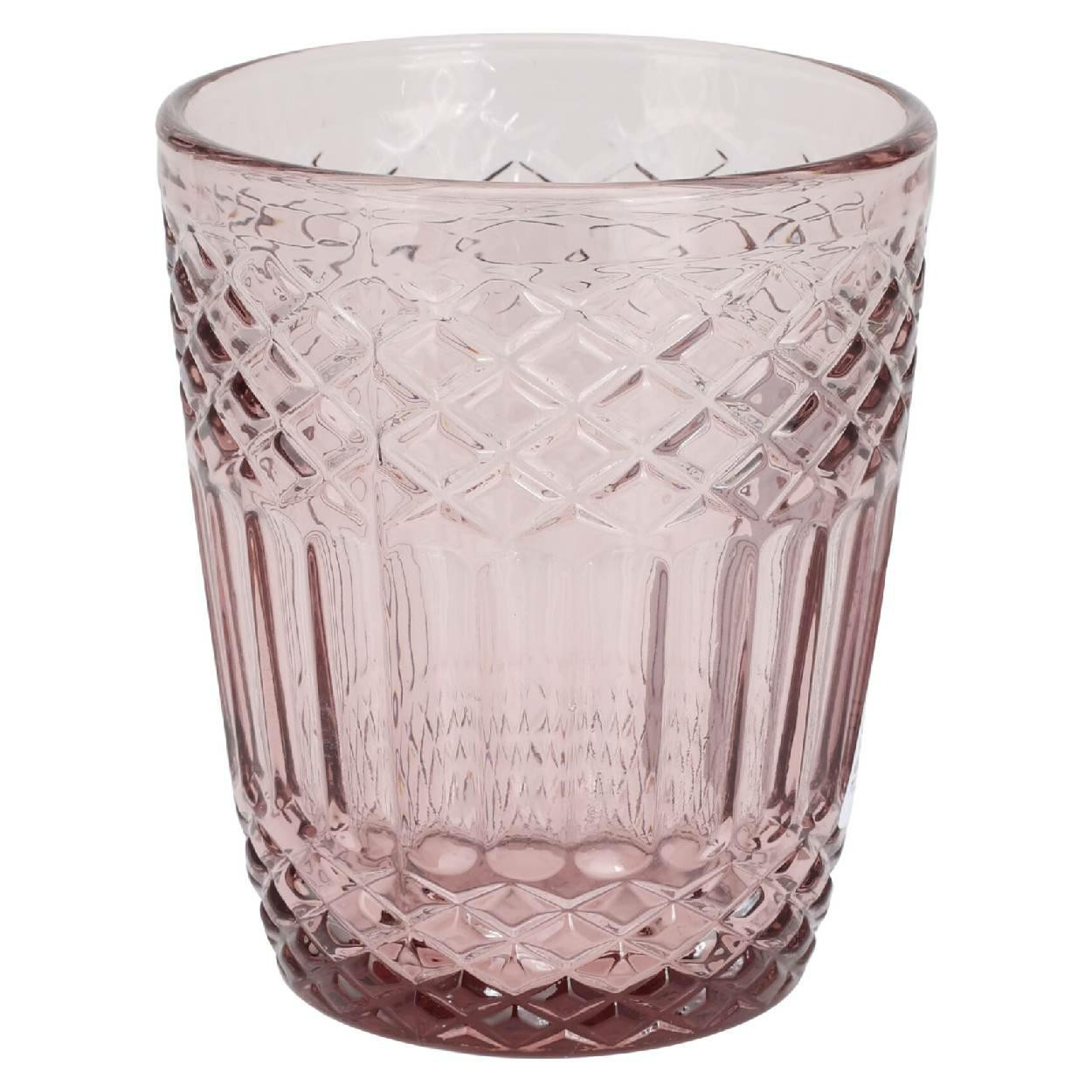 Szklanka do napojów 300 ml różowa z wzorem