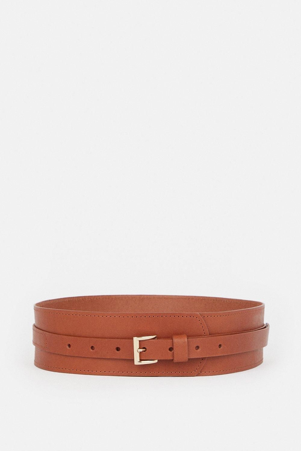 KarenMillen Leather Buckle Trim Belt