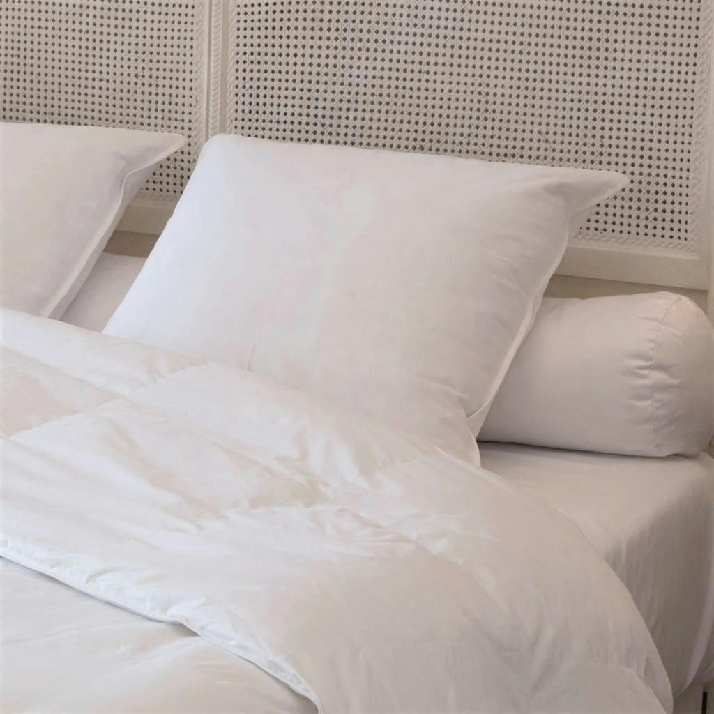 PREMIUM - Oreiller plat naturel moelleux en plumes et duvet 50x70 cm