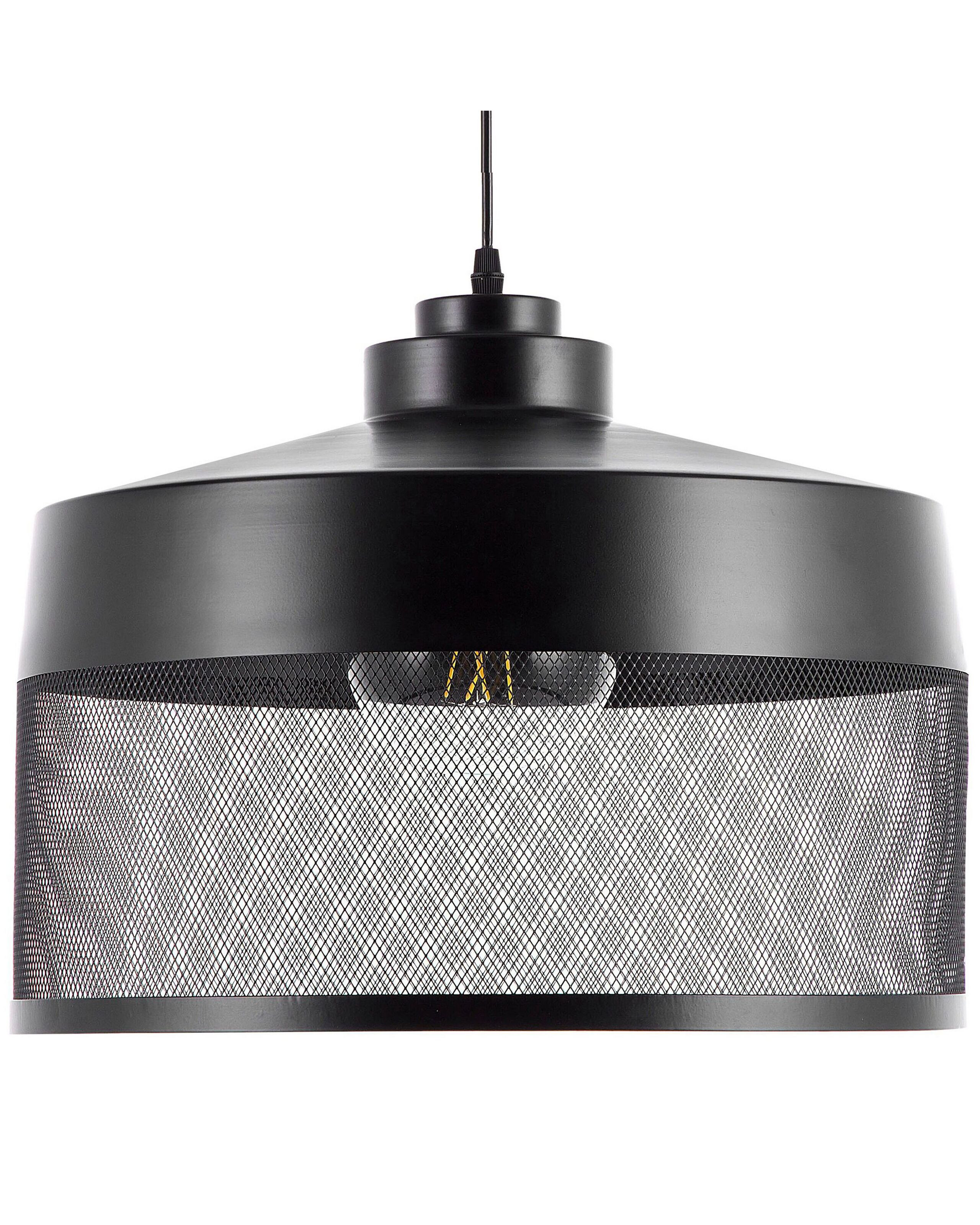 Lampa wisząca metalowa siatka czarna