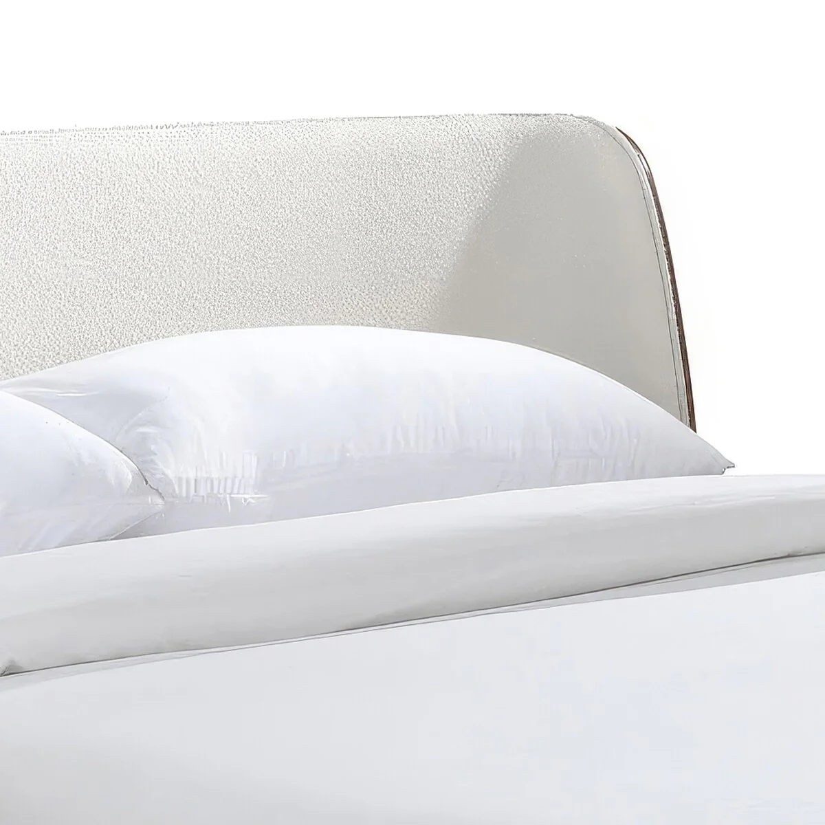 Furniture of America Beau Midcentury 6-Piece Boucle Wingback Queen Low Profile Bedroom Set