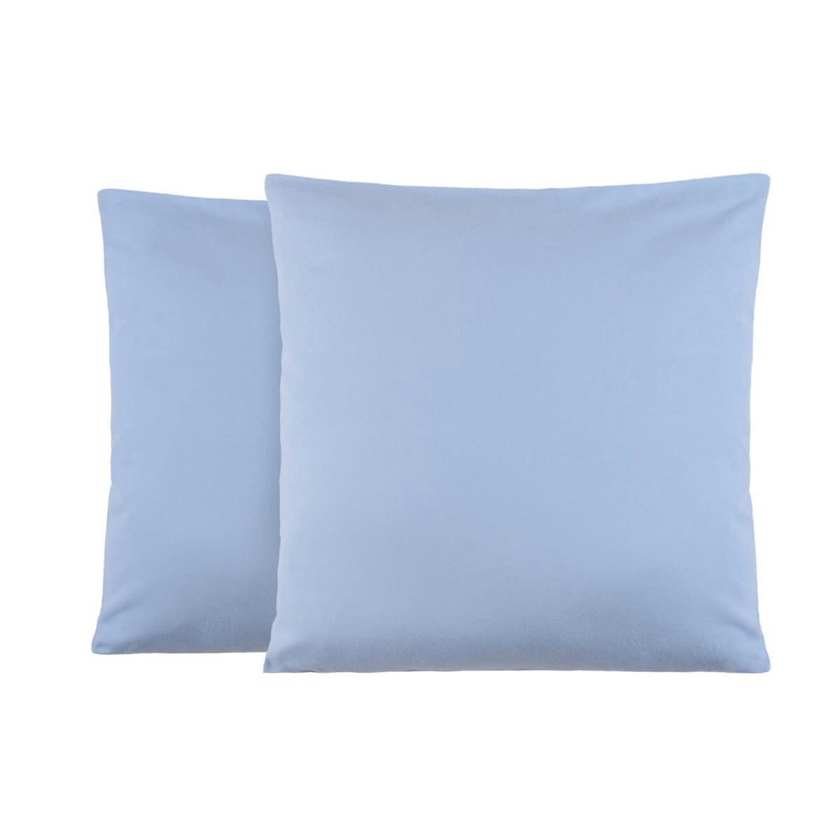 TOUDOUX - Lot de 2 Taies d'oreiller en Molleton Bleu ciel 50x70 cm