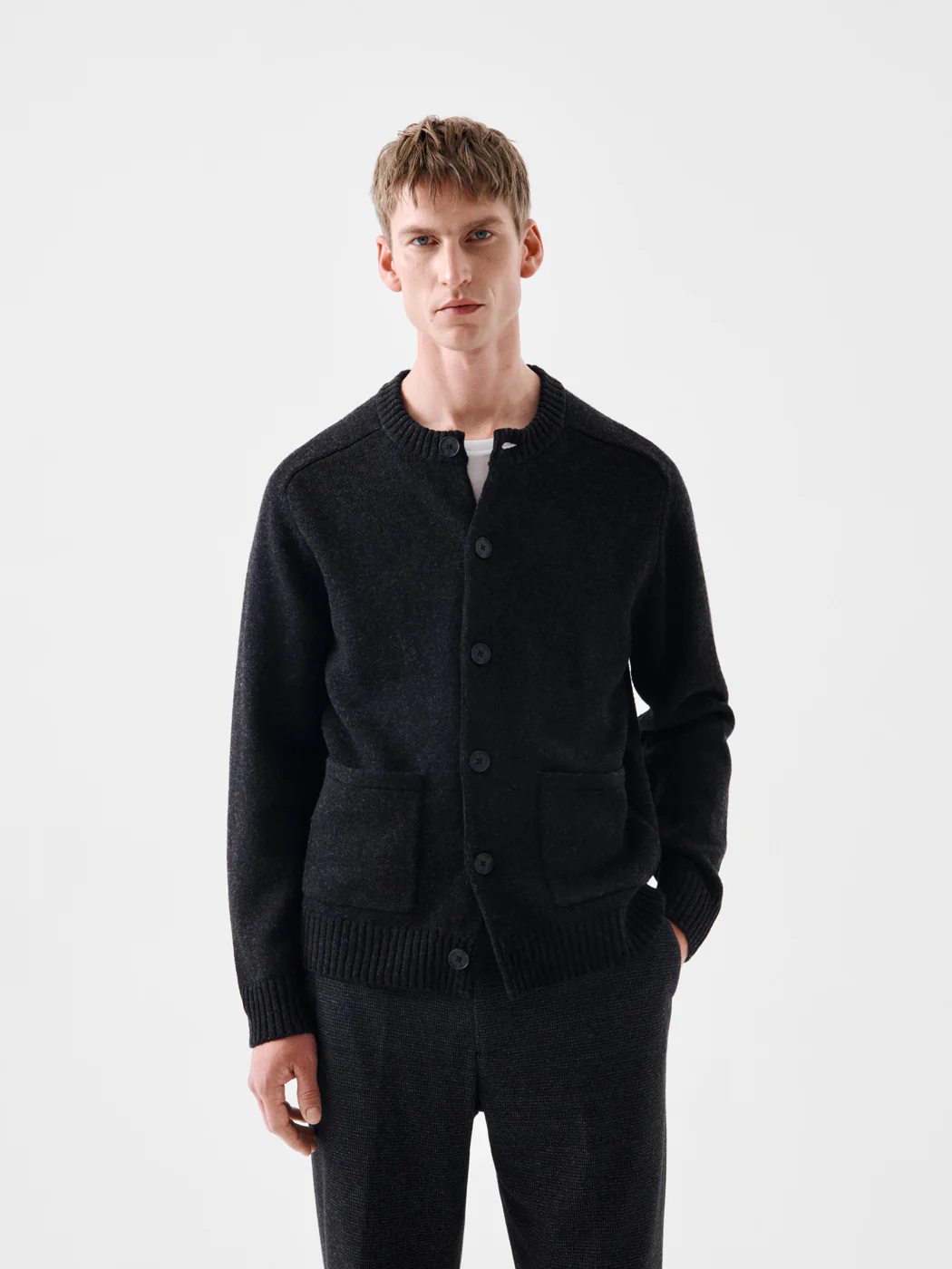 Cardigan boutonné col rond - L'atelier