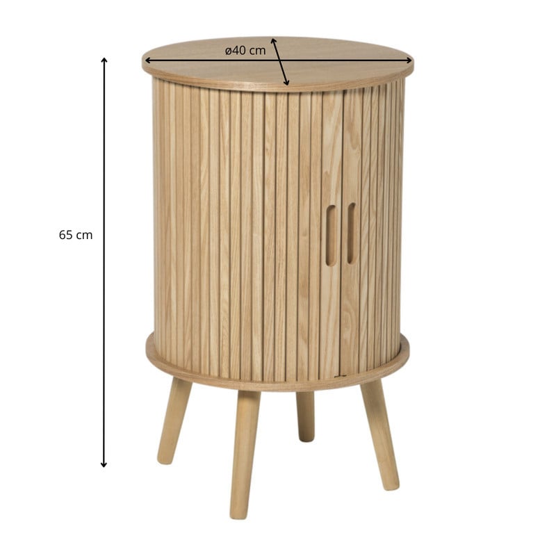 Kast Uppsala rond hoog - naturel -&Oslash;40x65 cm