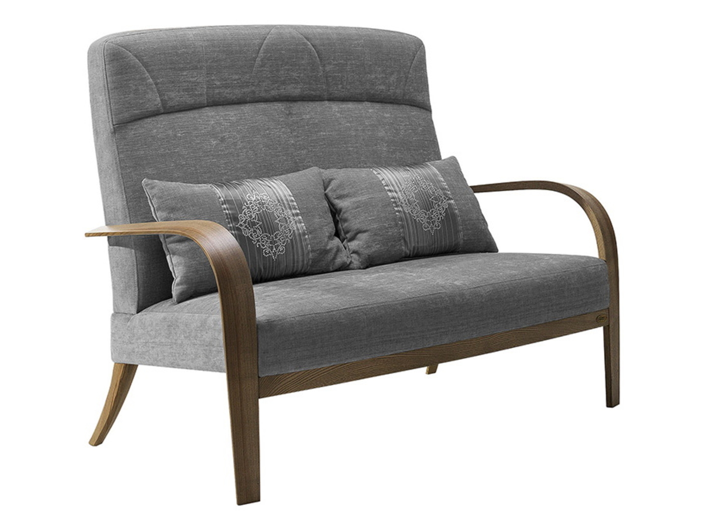 Sofa dwuosobowa Lagossa plecionka szara