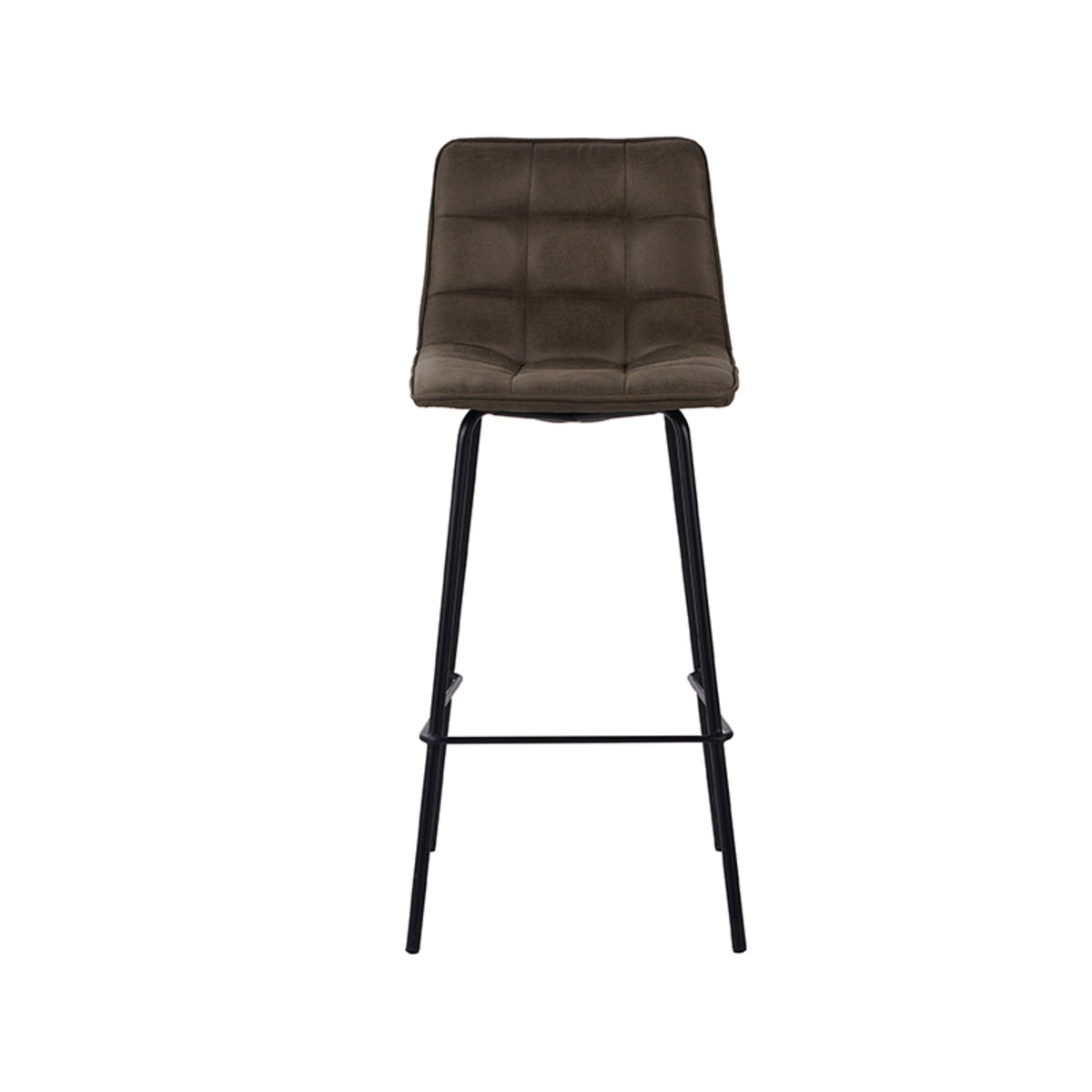 LABEL51 Barkruk Bistro - Bruin Stof - Zithoogte 78cm - Set van 2