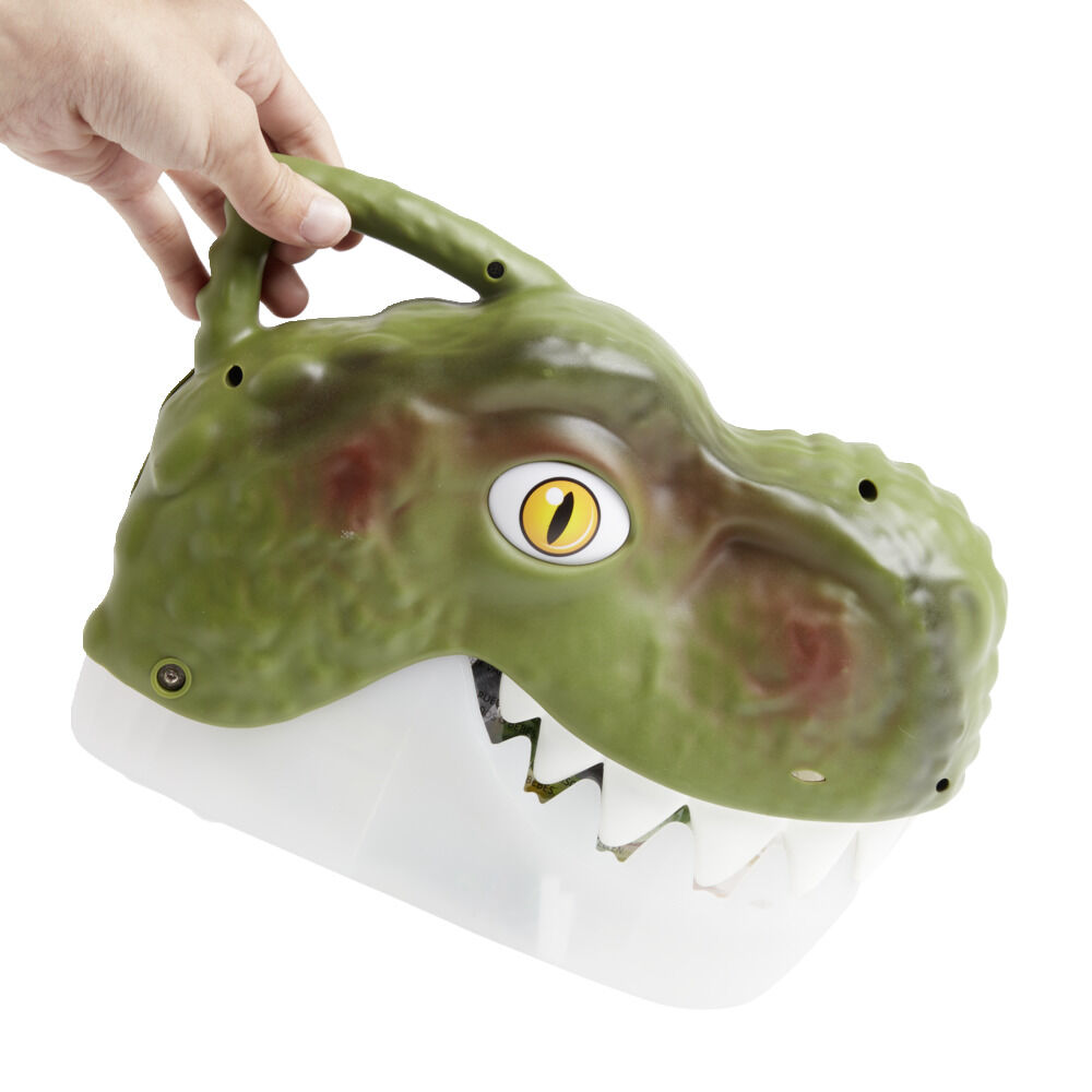 BoÎte de rangement tête de dinosaure avec figurines
