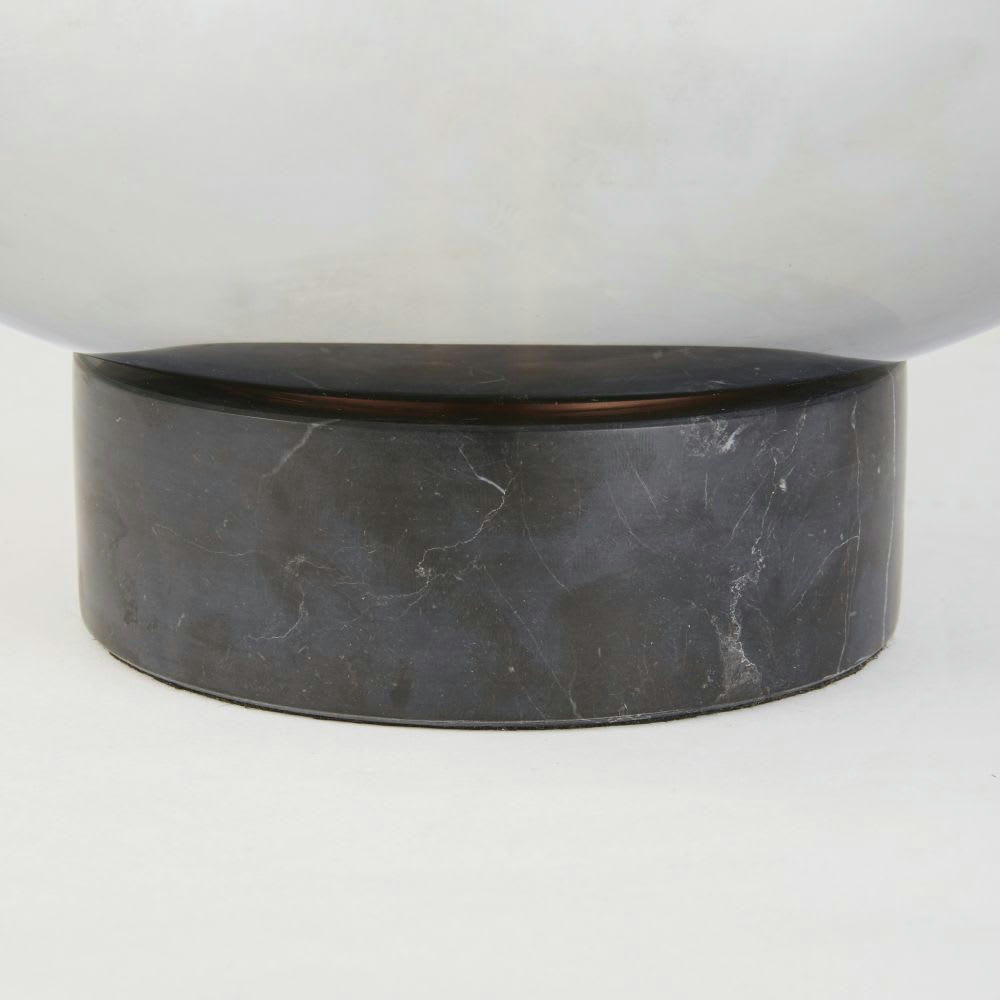 JANIS - Lampe globe en verre chromé et marbre noir