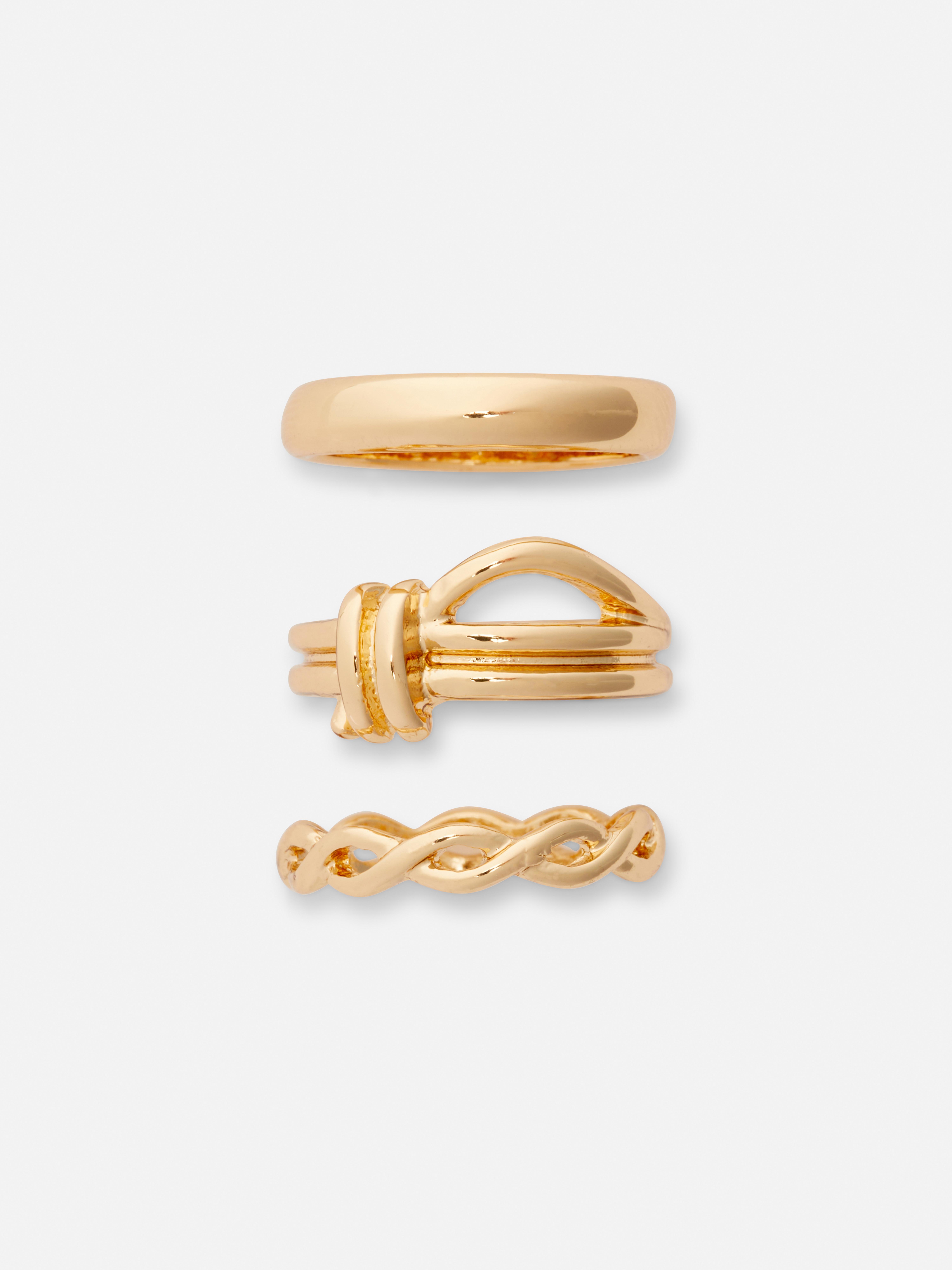 3pk The Edit Mixed Design Rings