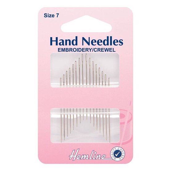 Hemline Size 7 Embroidery Crewel Needles 16 Pack