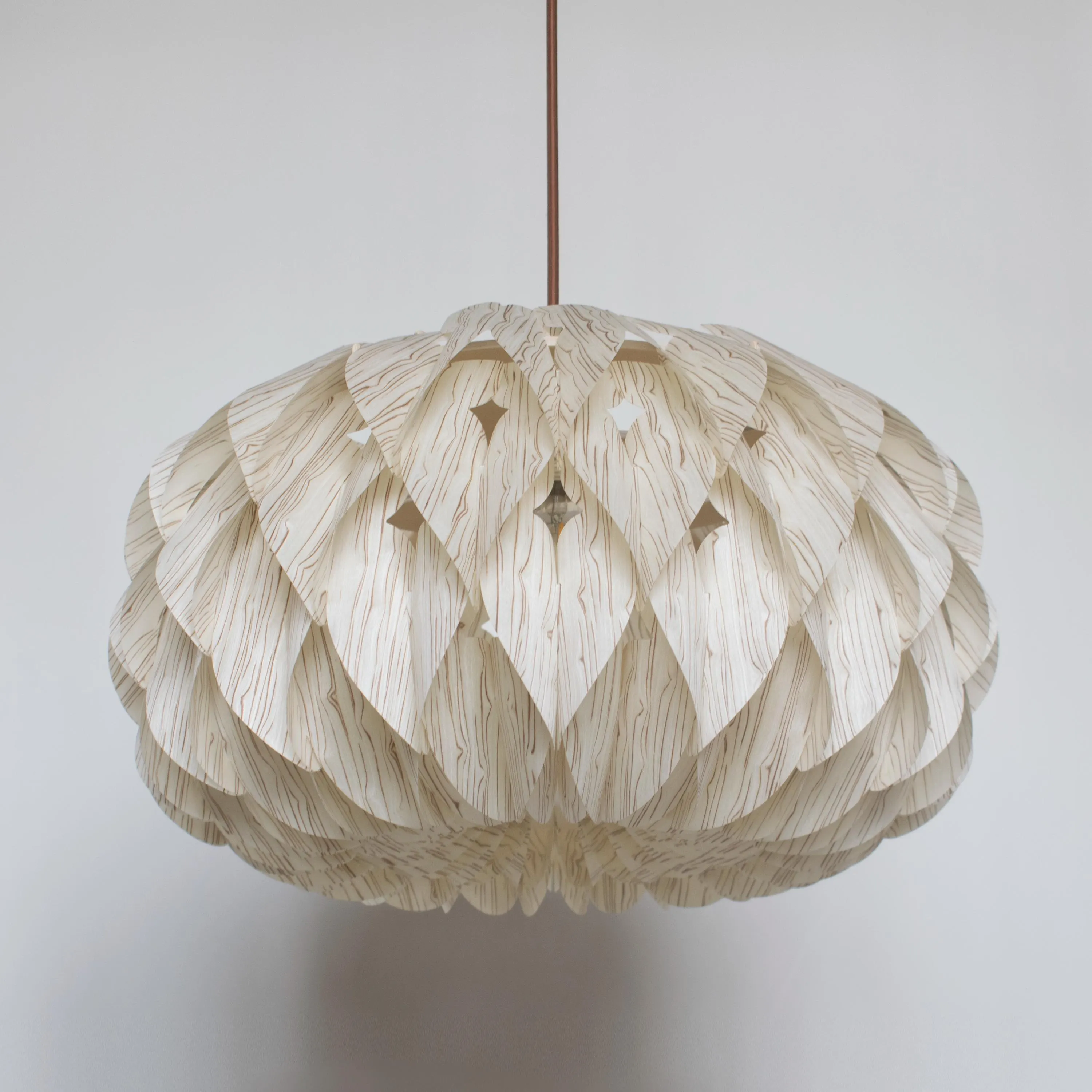Chandelier Lighting-Bloom Pendant Light -White Ice Tree Wood Veneer-Ceiling Light-Table Lampshade-Floor Lampshade