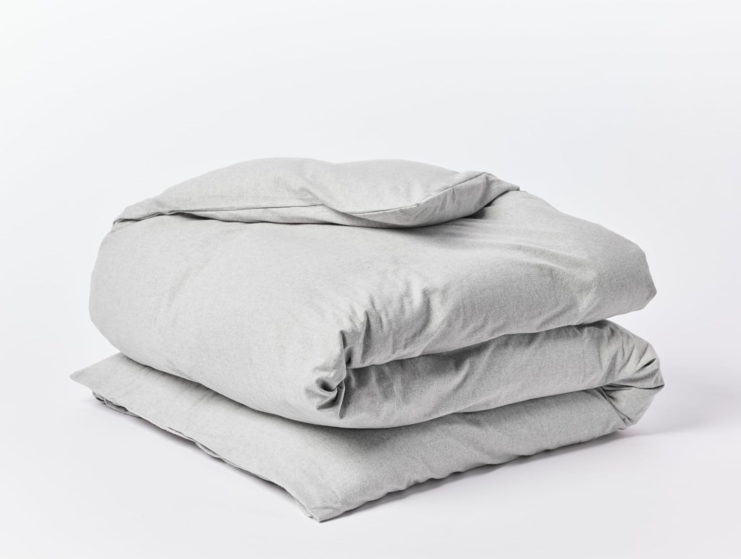 Coyuchi Cloud Brushed Organic Flannel Duvet Cover, Pale Gray Heather (Full/Queen)