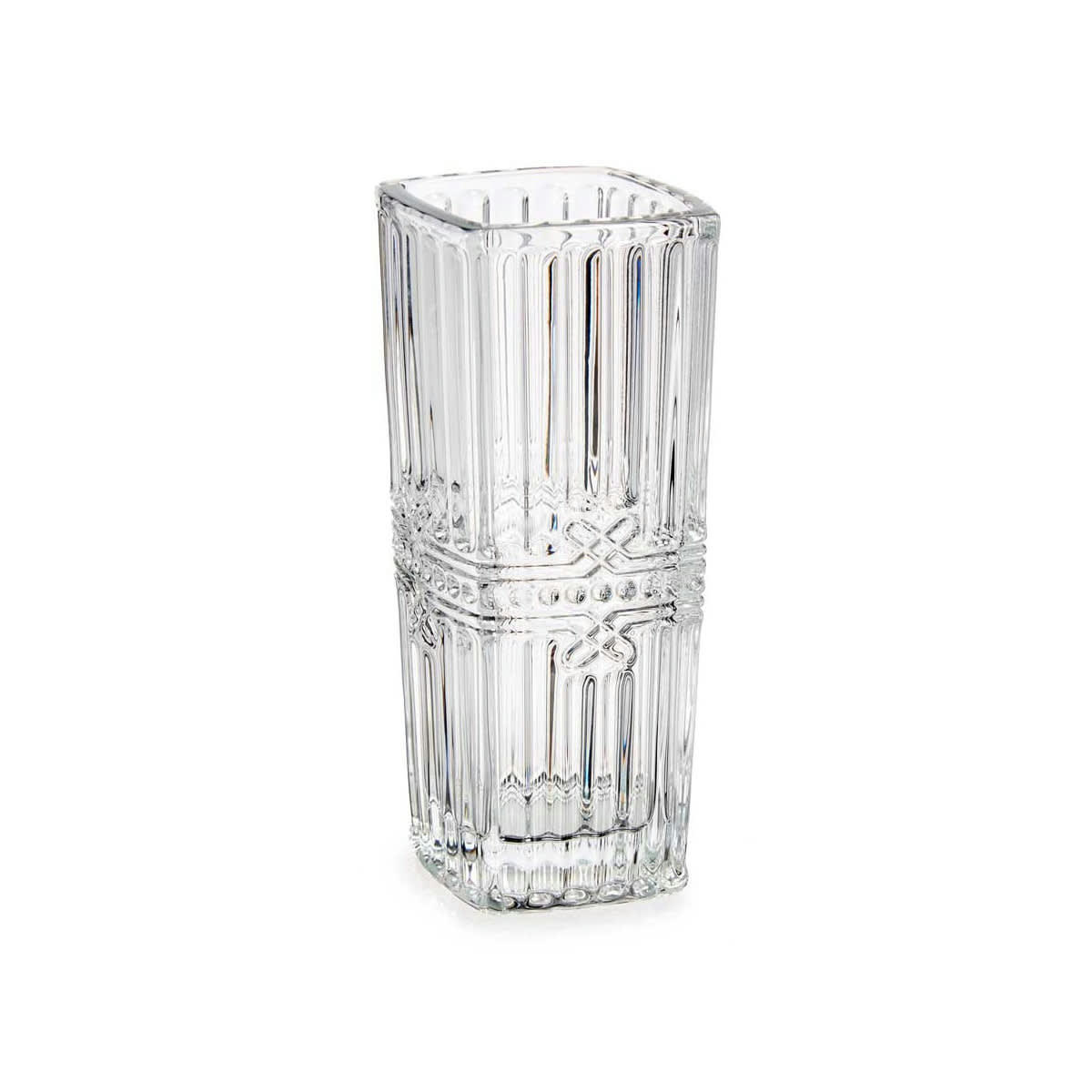 - Petit vase carré en verre transparent 6,4x6,4x15cm