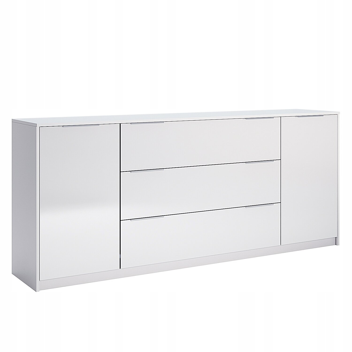 KOMODA Merle 200 cm 3 SZUFLADY i 2 SZAFKI biały połysk