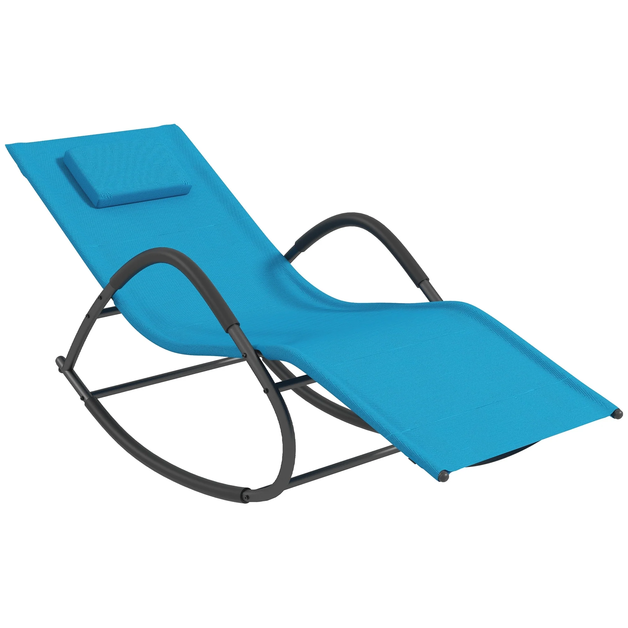 Outsunny Rocking Chair, Zero Gravity Patio Chaise Sun Lounger, Outdoor Rocker, UV Water Resistant
