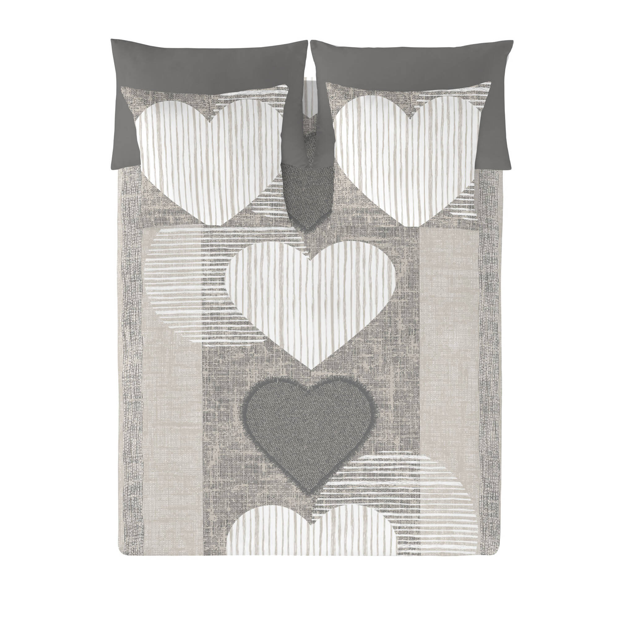 Linge de lit coeurs coton