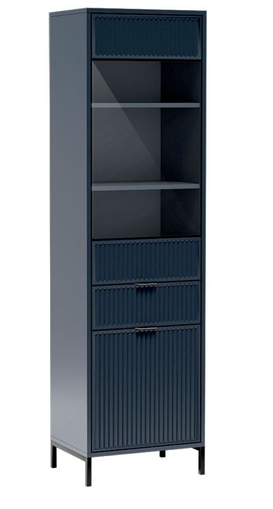 Witryna Wysoka LINK LS-5 indigo GRANAT RYFLOWANE FRONTY