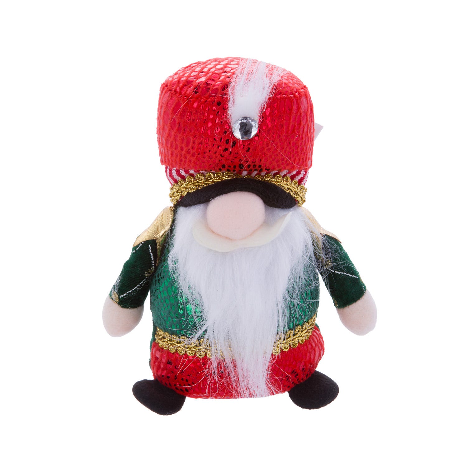 Gnomo Natale fermaporta 26 cm rosso verde
