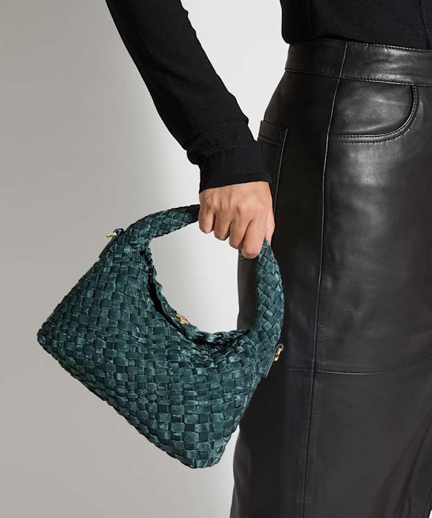Dinkydeliberate Teal - Mini Woven Grab Bag