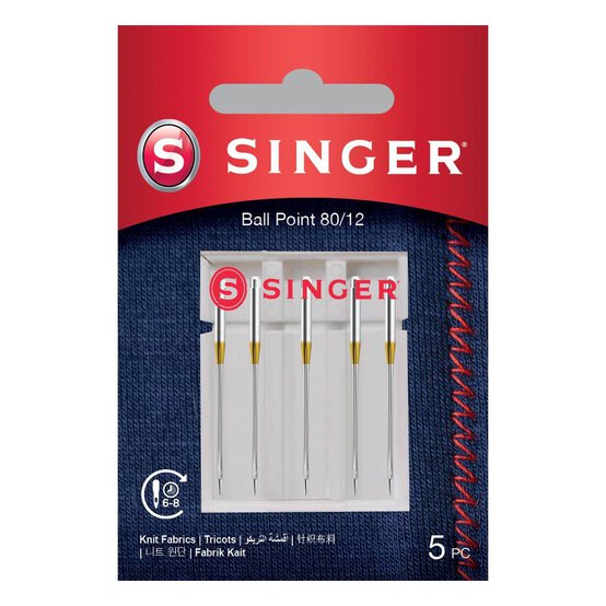 Singer Ball Point Machine Needles Size 80 5 Pack