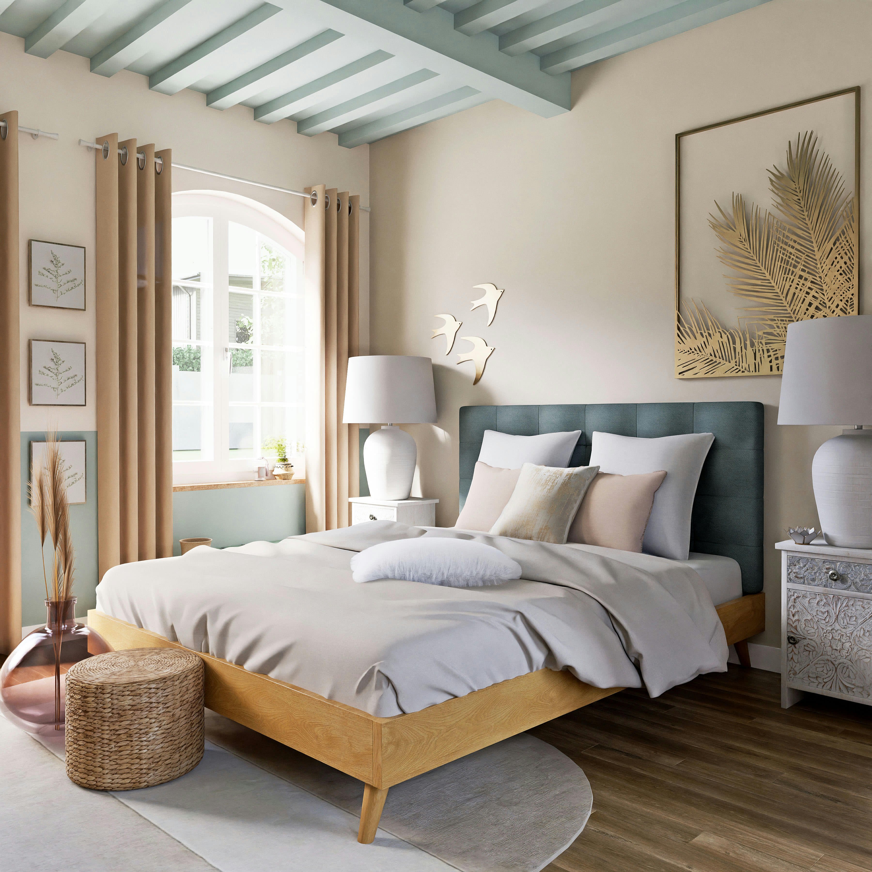 Bandug - Pouf en jacinthe d'eau tressée