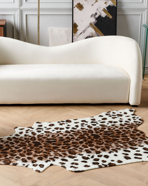 Dywan ekoskóra sztuczna sierść 130x170 cm brązowy