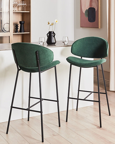 Lot de 2 chaises de bar KIANA Vert foncé