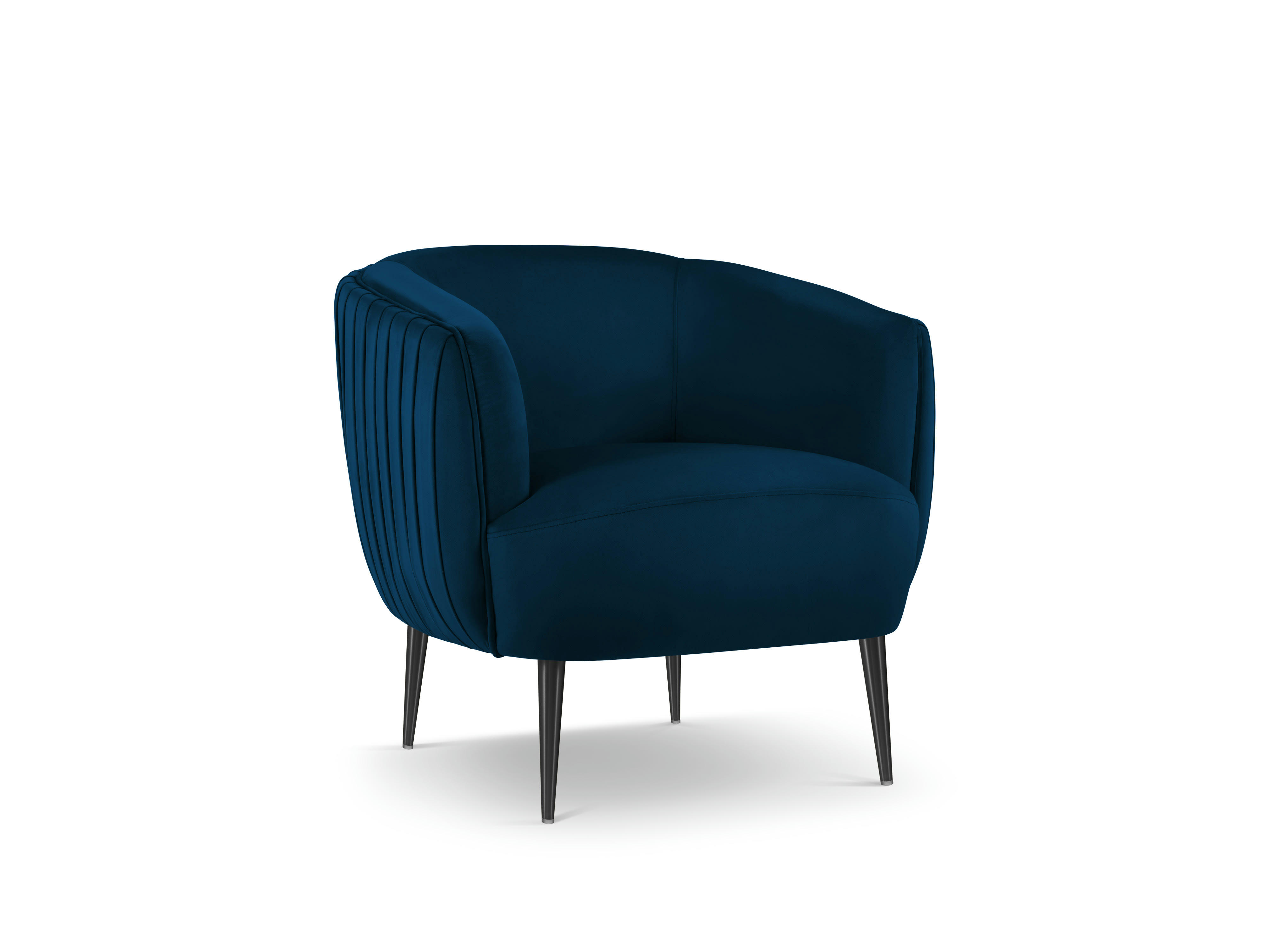 MOSS - Fauteuil en velours bleu marine