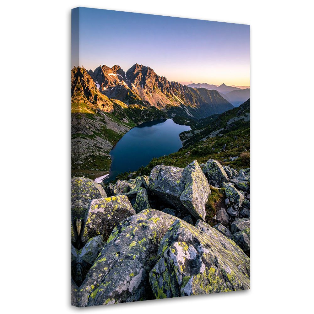 Obraz do salonu sypialni biura, Krajobraz jezioro góry natura 20x30