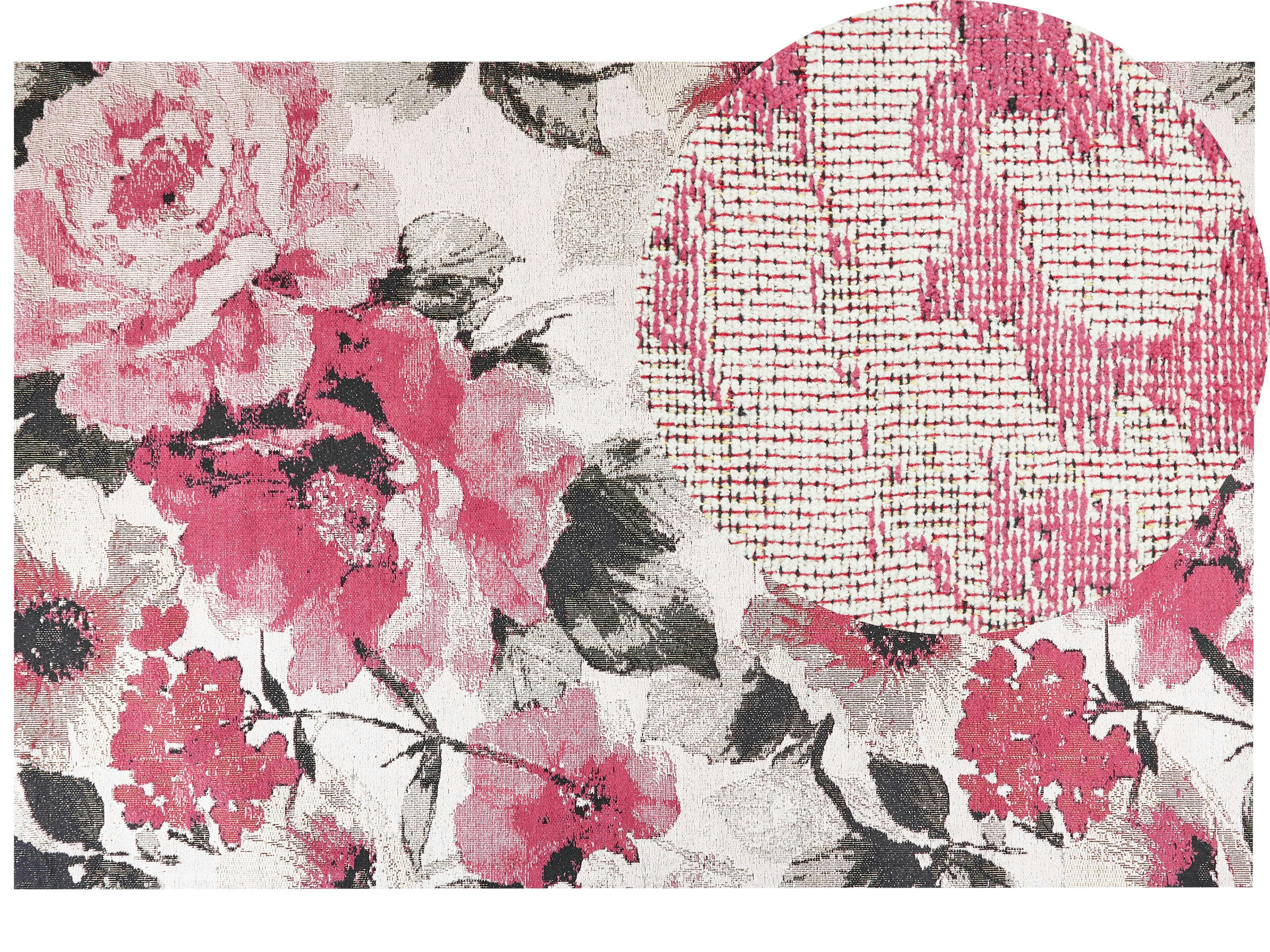 EJAZ - Tapis en tissu rose 300x200cm