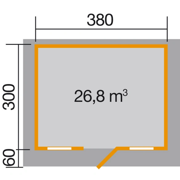 Gartenhaus »110 Gr.1«, Holz, BxHxT: 460 x 262 x 300 cm (Außenmaße inkl. Dachüberstand)