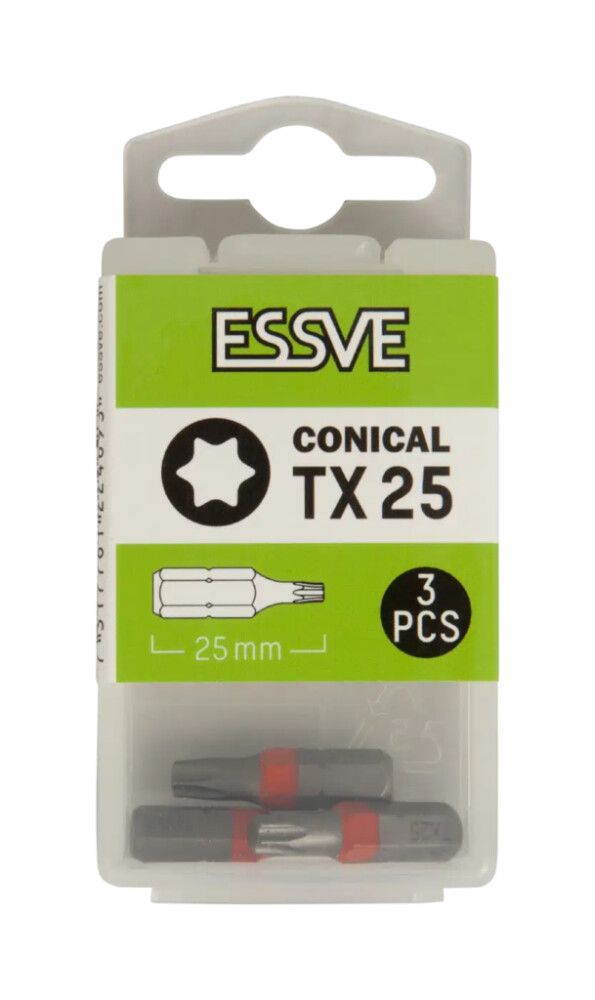 BITS ESSVE KONISK TX25 25MM 3STK
