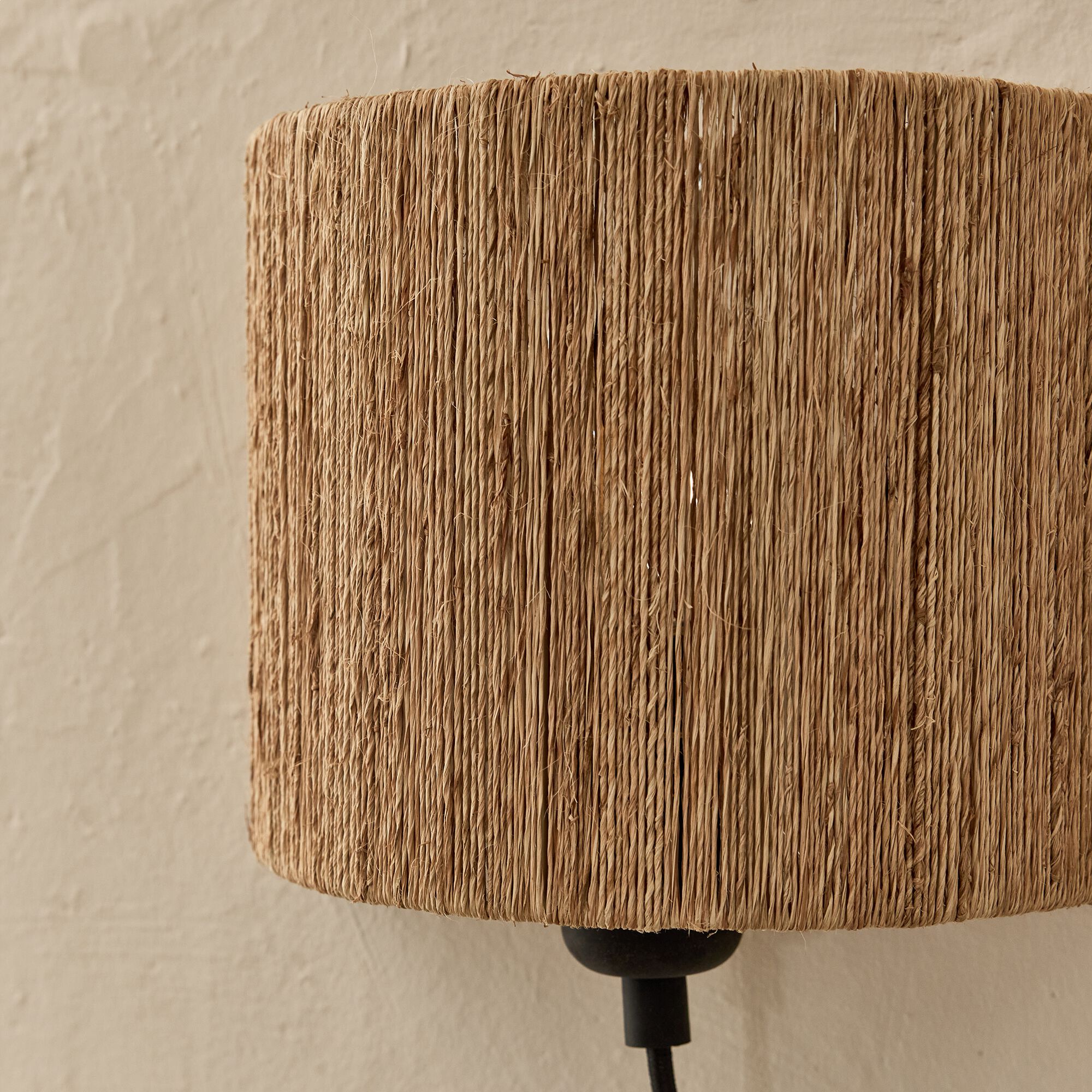 LENZO - Abat-jour applique en jute H20cm - naturel