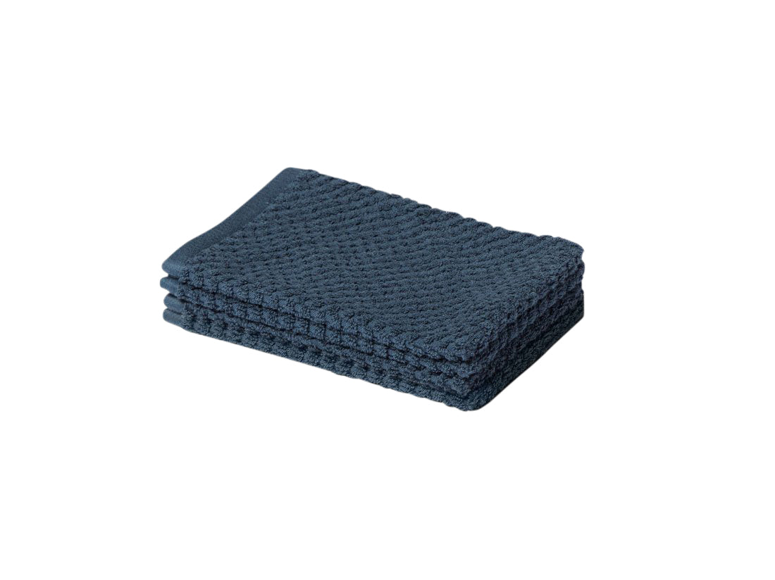 Yumeko washandjes Dots - blue - 15x22 - 4 st