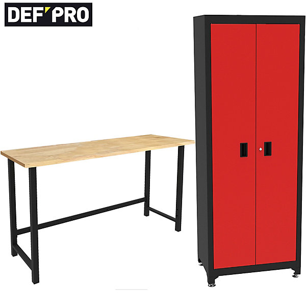 Etabli de garage complet avec armoire servante tiroirs et tableau porte outils - établi d'atelier
