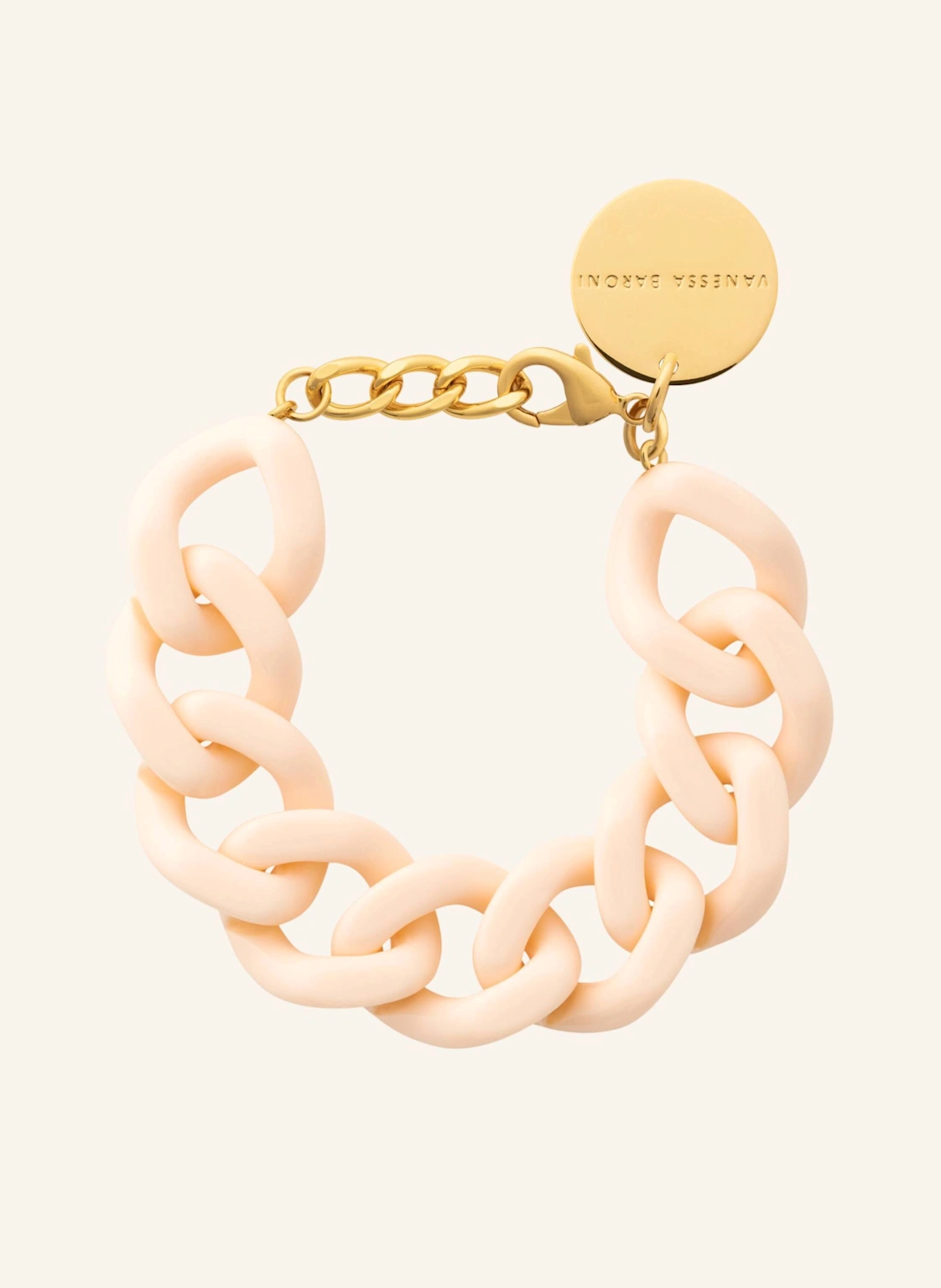 VANESSA BARONI Armbänder FLAT CHAIN BRACELET LATTE by GLAMBOU