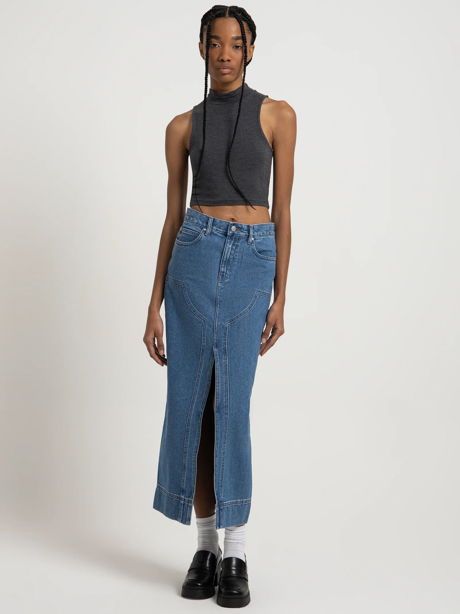 Ambroise High Neck Crop Top