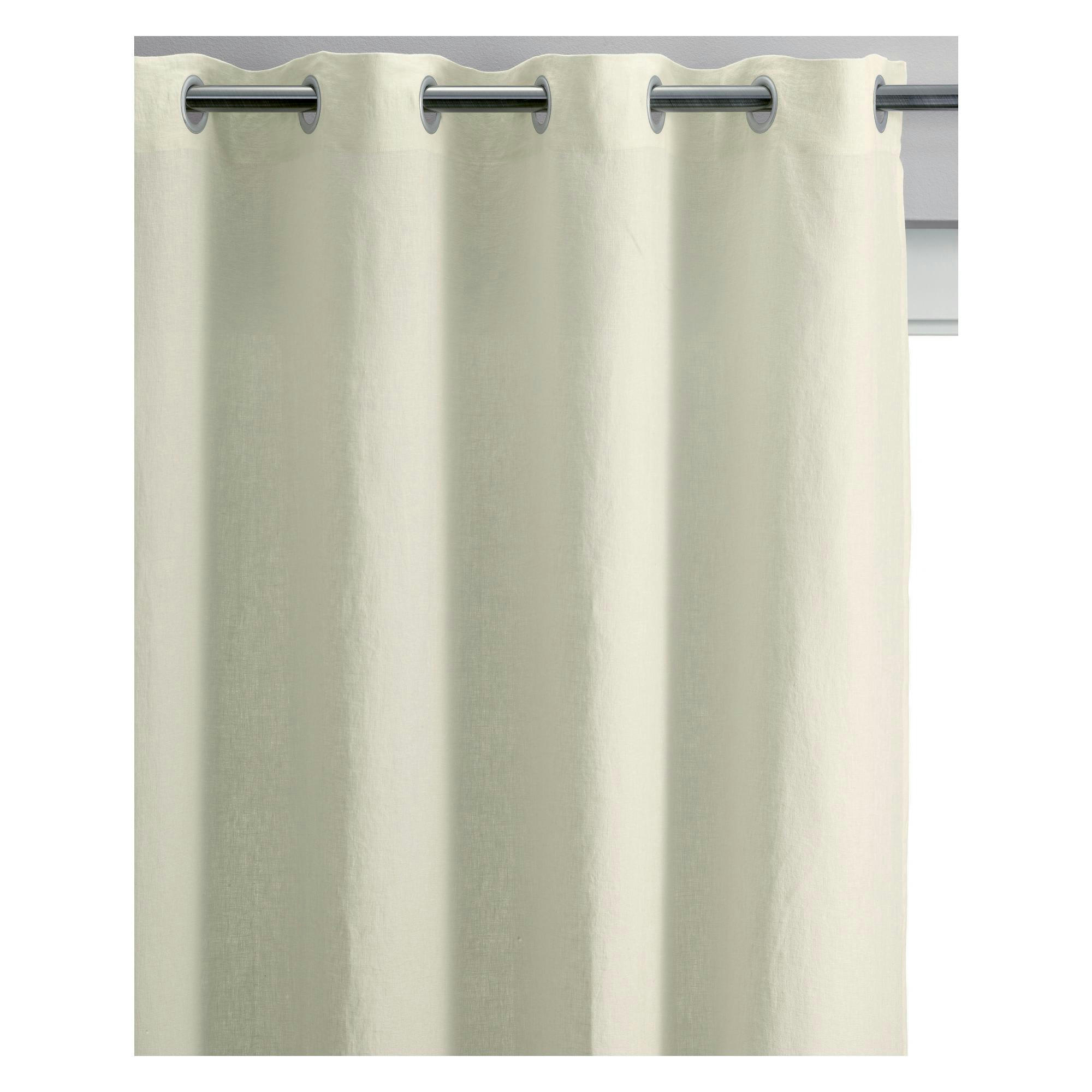 ZEFF - Rideau stonewashed  en lin craie 140 x 280