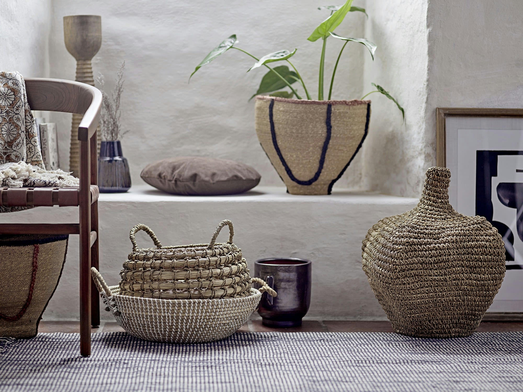 AUGUT - Pot de fleur en grès noir H20