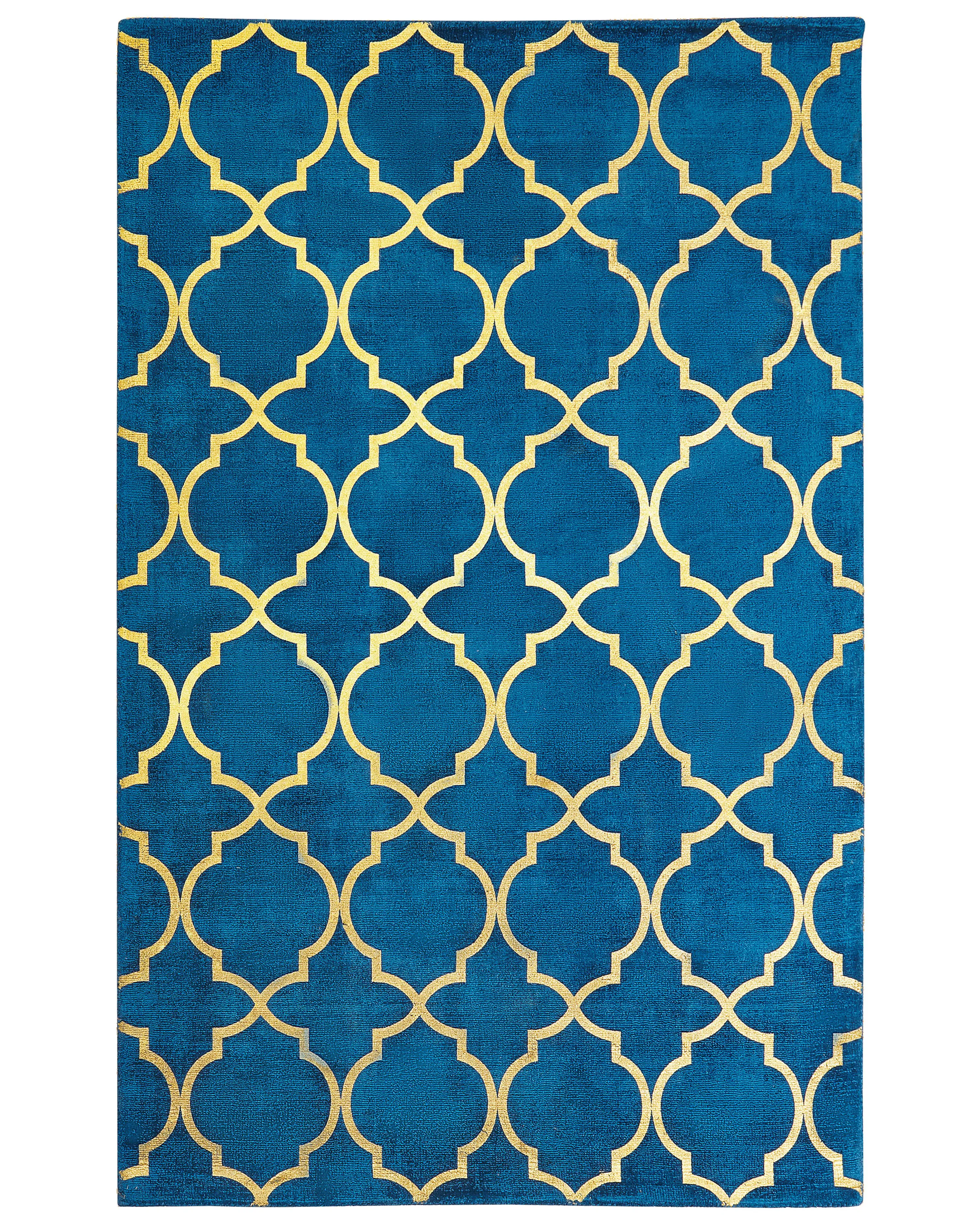 Rug YELKI Blue 140 x 200 cm Viscose