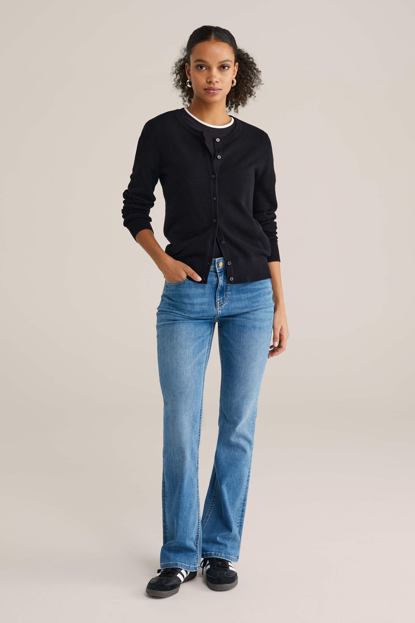 Dames mid waist bootcut jeans