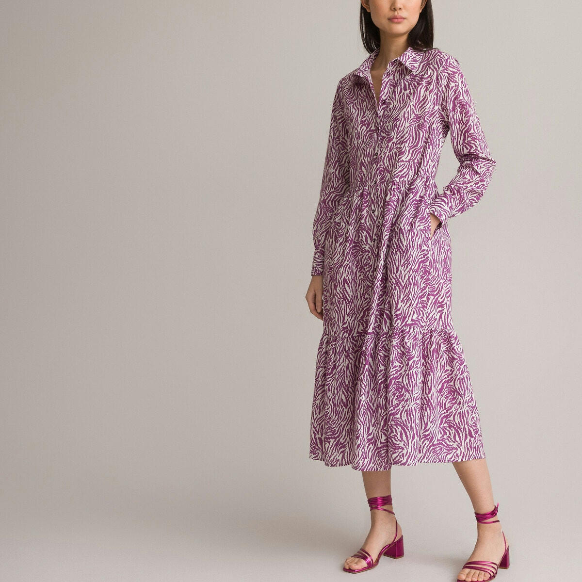 Robe housse longue, imprimé animalier