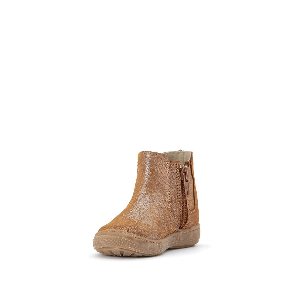 Bottines zippées en cuir irrisées