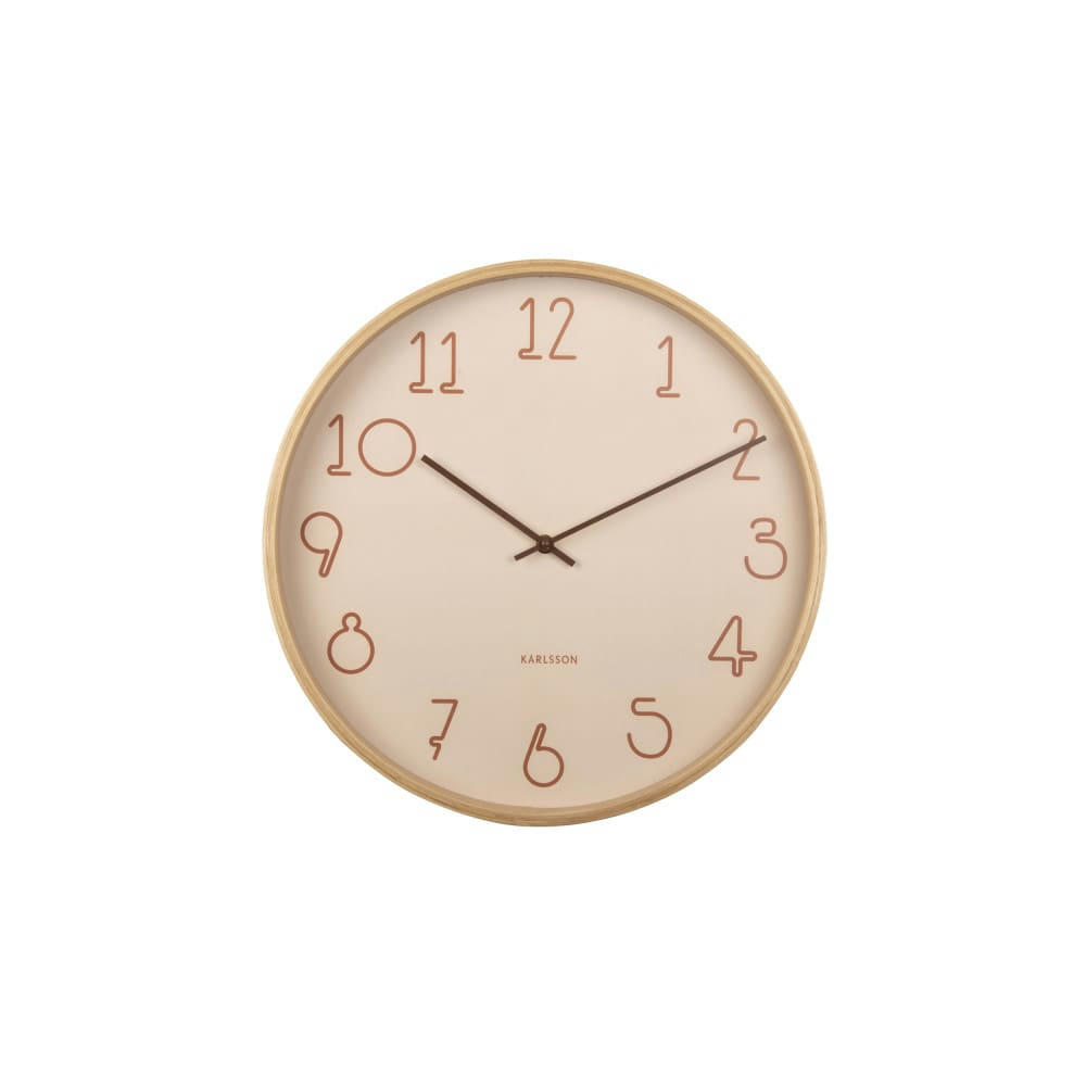 SENCILLO - Horloge aux nombres graphiques D40cm beige