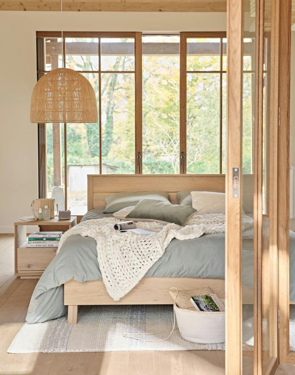 - Panier thaïlandais en coton et fibre de maïs bicolore