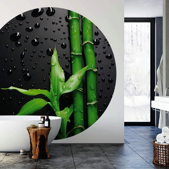 Vliestapete »Runde Vliestapete«, Bambus Wellness Feng Shui, mehrfarbig, matt