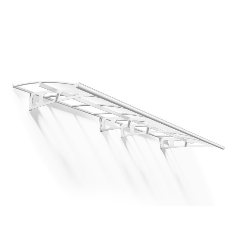 Marquise de porte Bordeaux blanche 447 x 140 cm CANOPIA