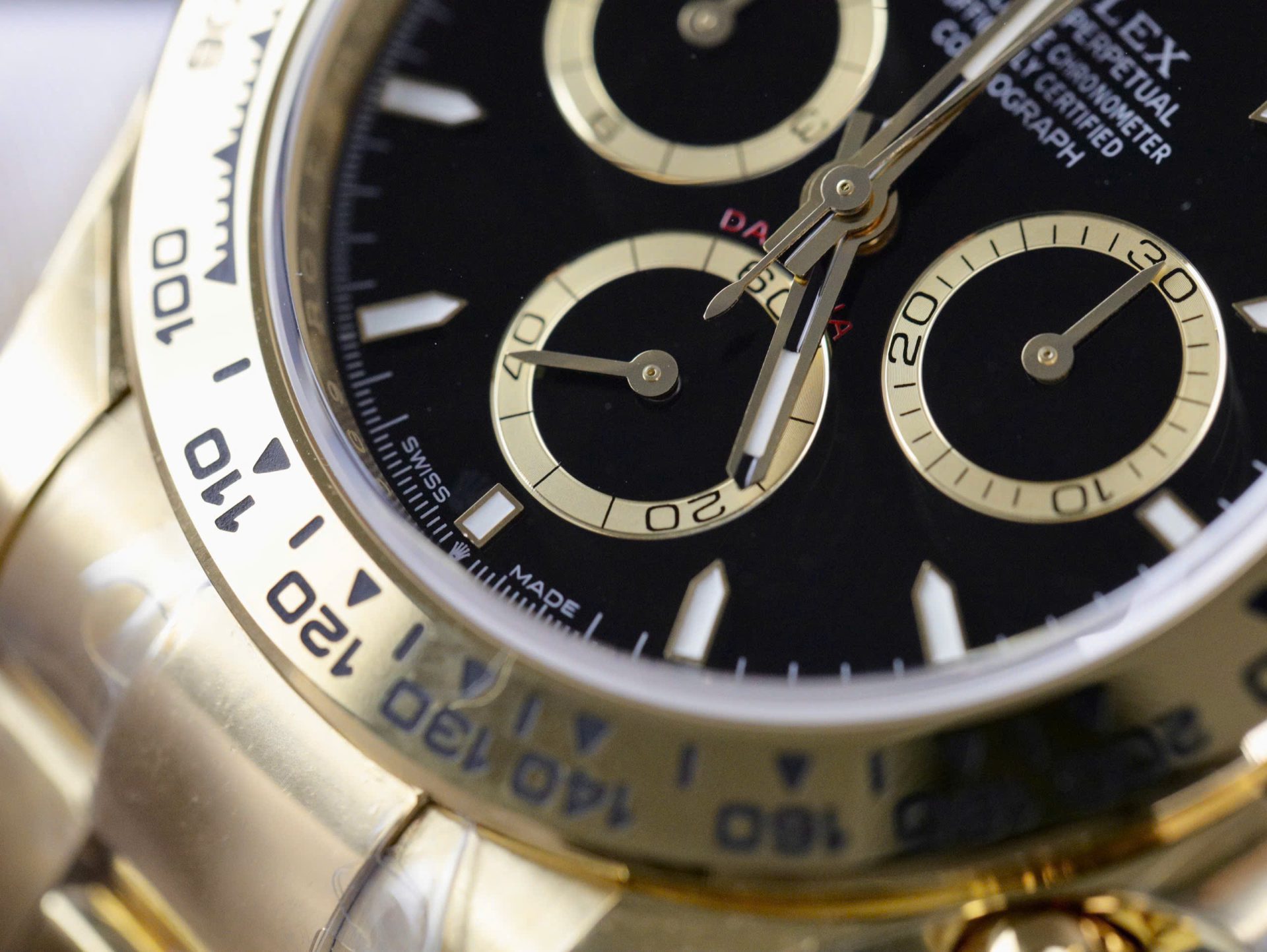 Rolex Daytona 126508 YG Plated Black Dial 40mm Oyster Super Clone
