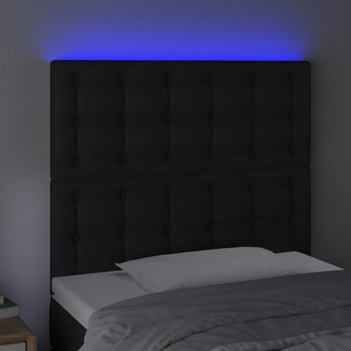 NNEVL LED Headboard Black 80x5x118/128 cm Faux Leather