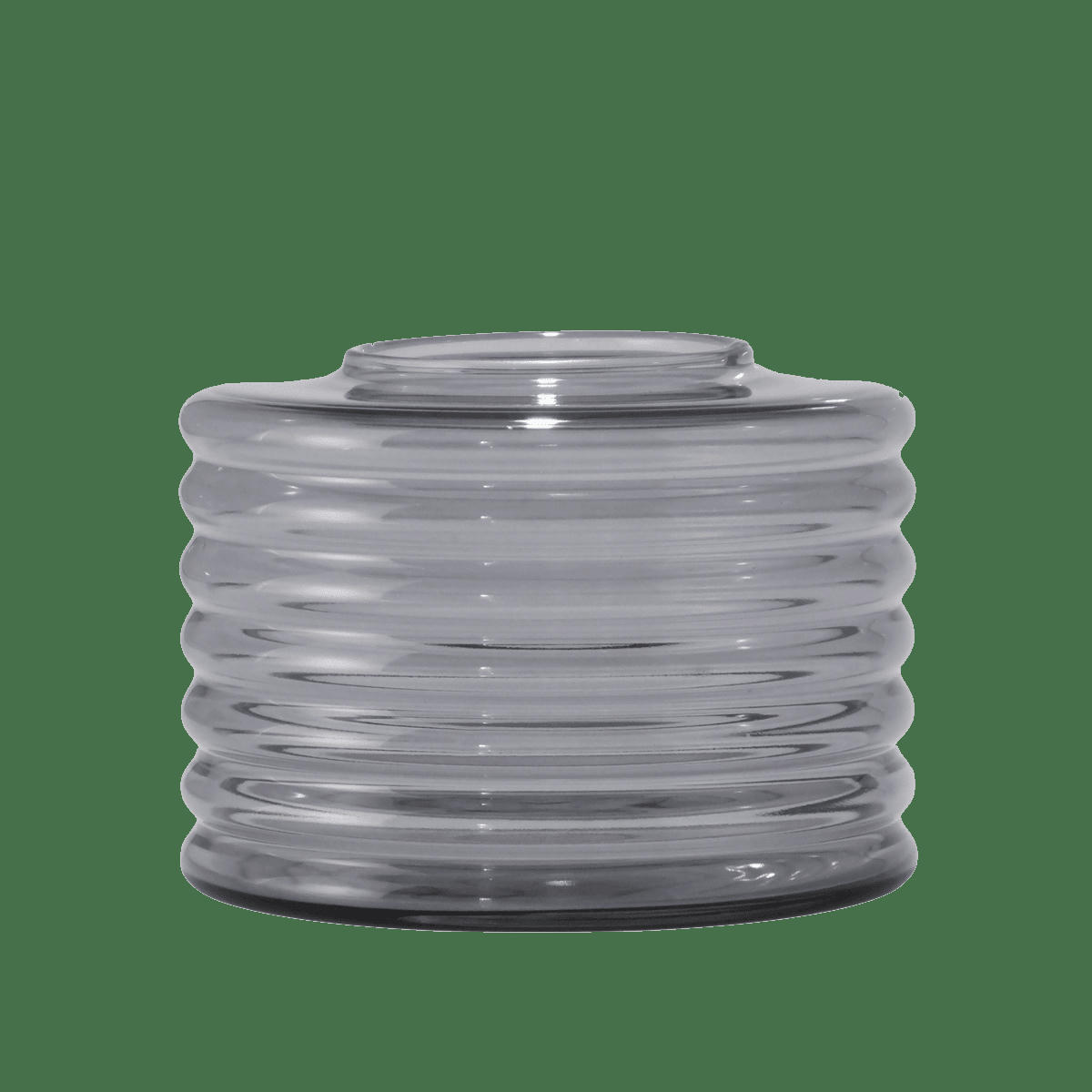 LUKA - Vase déco en verre soufflé gris anthracite